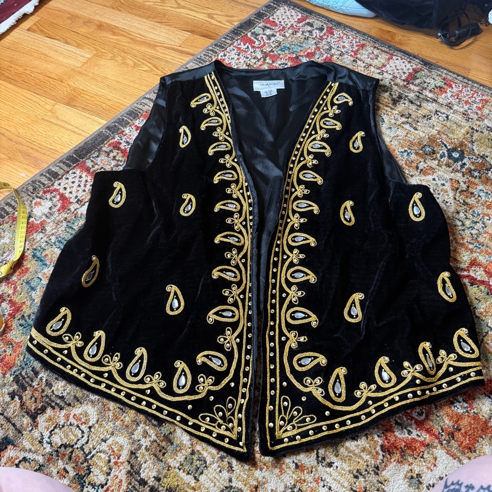 Vintage velvet embroidered Jimi Hendrix vest